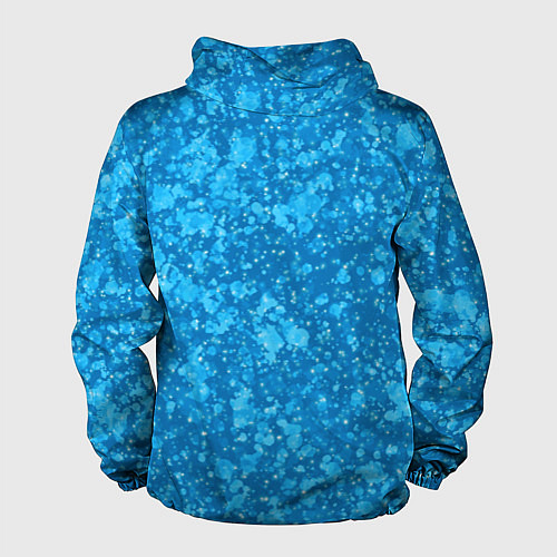 Мужская ветровка Ярко-голубой абстракция космический / 3D-Черный – фото 2