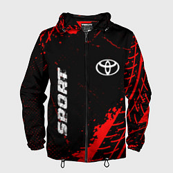 Ветровка с капюшоном мужская Toyota red sport tires, цвет: 3D-черный