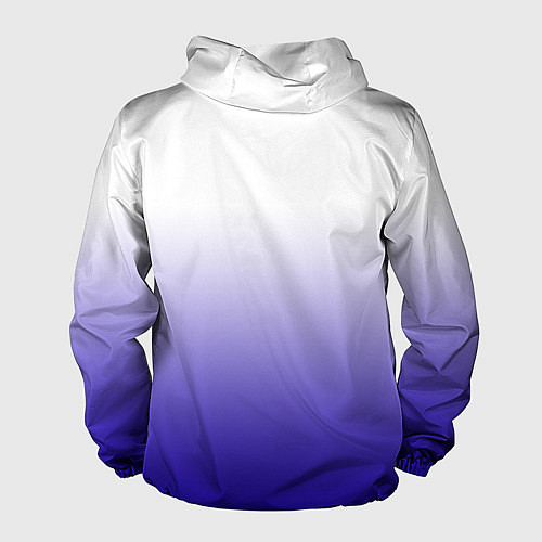 Мужская ветровка Градиент белый ультрамарин / 3D-Черный – фото 2