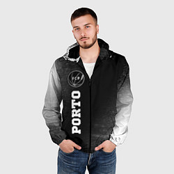 Ветровка с капюшоном мужская Porto sport на темном фоне по-вертикали, цвет: 3D-черный — фото 2