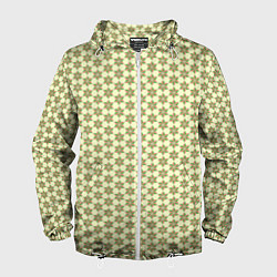 Ветровка с капюшоном мужская Паттерн разноцветные звездочки, цвет: 3D-белый