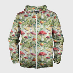 Мужская ветровка Дикие грибы лесные мухоморы