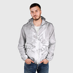 Ветровка с капюшоном мужская Белое разбитое стекло, цвет: 3D-белый — фото 2