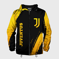 Ветровка с капюшоном мужская Juventus - gold gradient вертикально, цвет: 3D-черный
