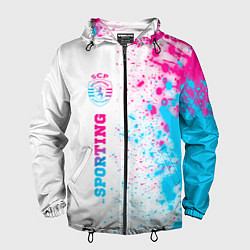 Мужская ветровка Sporting neon gradient style по-вертикали