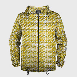 Мужская ветровка Белые плюсики на жёлтом фоне