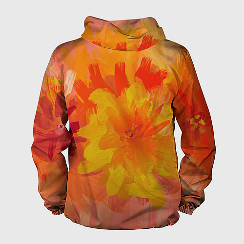 Мужская ветровка Абстракция цветы мастихин / 3D-Черный – фото 2