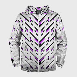 Мужская ветровка Black and purple stripes on a white background