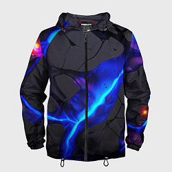 Мужская ветровка Темный синий неон из разлома плит