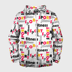 Мужская ветровка Спортивный паттерн с текстом желтого красного черн