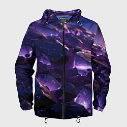 Мужская ветровка Фиолетовые неоновые камни со светом