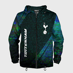 Ветровка с капюшоном мужская Tottenham glitch blue, цвет: 3D-черный