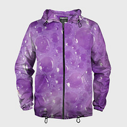 Ветровка с капюшоном мужская Фиолетовая пена, цвет: 3D-черный