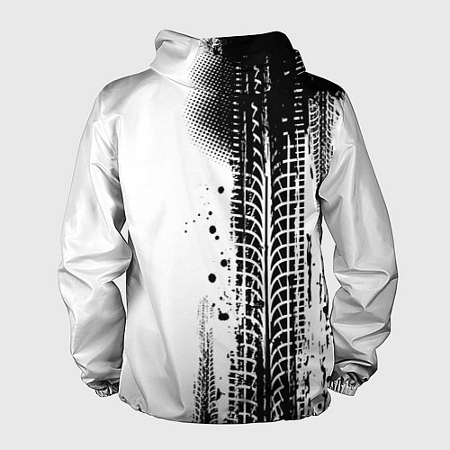 Мужская ветровка Фольксваген - следы от шин / 3D-Черный – фото 2