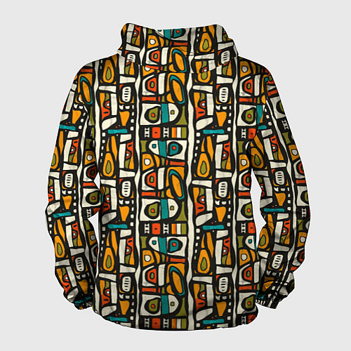 Мужская ветровка Африканские этно узоры / 3D-Черный – фото 2