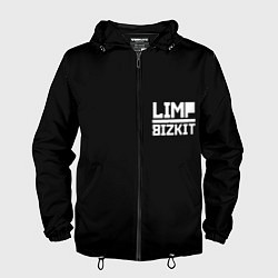 Ветровка с капюшоном мужская Lim Bizkit logo, цвет: 3D-черный