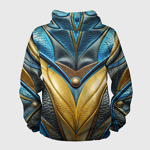 Мужская ветровка Объемная футуристичная объемная текстура из кожи / 3D-Черный – фото 2