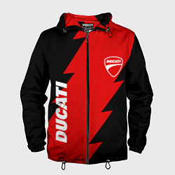 Ветровка с капюшоном мужская Ducati - logo, цвет: 3D-черный