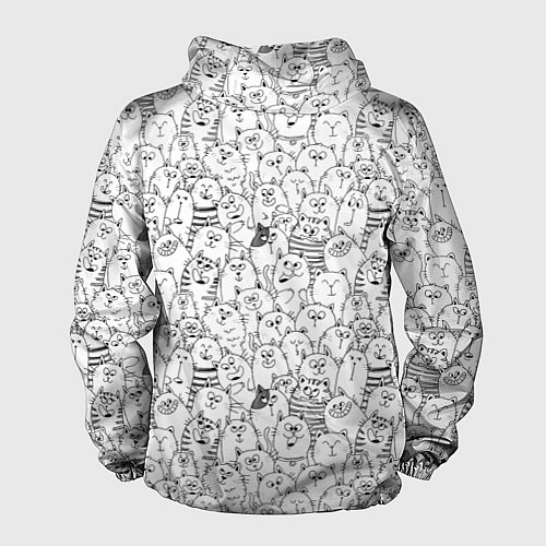 Мужская ветровка Румяная киска и серые коты / 3D-Черный – фото 2