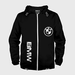 Ветровка с капюшоном мужская BMW logo white auto, цвет: 3D-белый