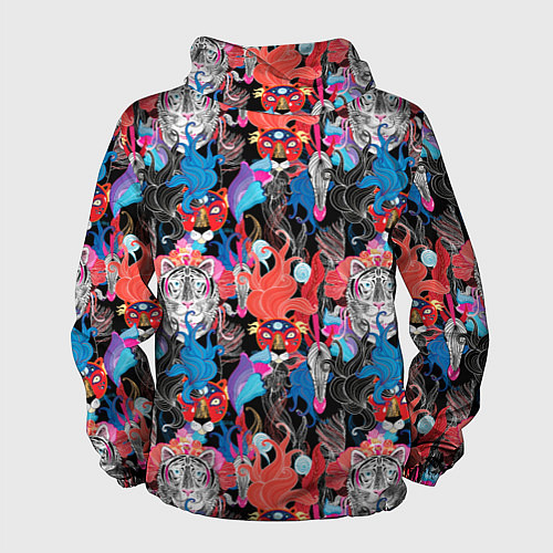 Мужская ветровка Орнамент диких кошек / 3D-Черный – фото 2