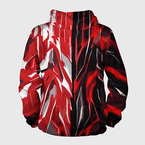 Мужская ветровка Красная абстракция на чёрно-белом фоне / 3D-Черный – фото 2
