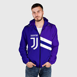Ветровка с капюшоном мужская Juventus sport geometry line, цвет: 3D-черный — фото 2