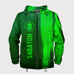 Ветровка с капюшоном мужская Sabaton - green gradient по-вертикали, цвет: 3D-черный