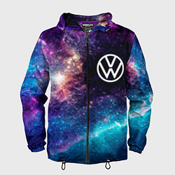 Ветровка с капюшоном мужская Volkswagen space auto, цвет: 3D-черный