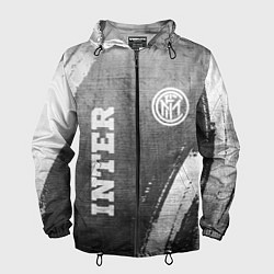 Ветровка с капюшоном мужская Inter - grey gradient вертикально, цвет: 3D-черный