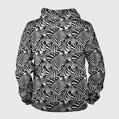 Мужская ветровка Абстрактный черно-белый узор с зеброй / 3D-Черный – фото 2