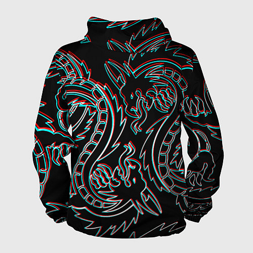 Мужская ветровка Драконы глитч киберпанк / 3D-Черный – фото 2