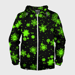 Мужская ветровка Кислотные снежинки текстура