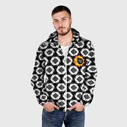 Ветровка с капюшоном мужская Serious Sam logo pattern, цвет: 3D-белый — фото 2