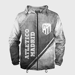 Ветровка с капюшоном мужская Atletico Madrid - grey gradient вертикально, цвет: 3D-черный