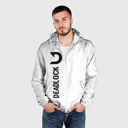 Ветровка с капюшоном мужская Deadlock glitch на светлом фоне по-вертикали, цвет: 3D-белый — фото 2