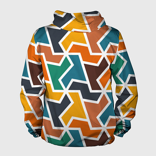 Мужская ветровка Геометрический узор разноцветный / 3D-Черный – фото 2