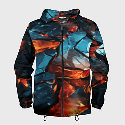 Мужская ветровка Разломленные камни с янтарным свечением