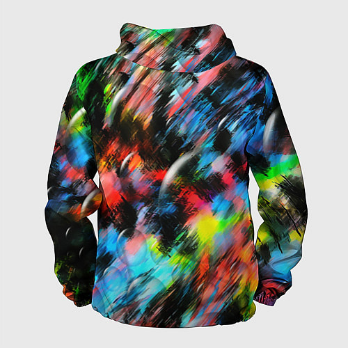 Мужская ветровка Цветные краски абстракция / 3D-Черный – фото 2
