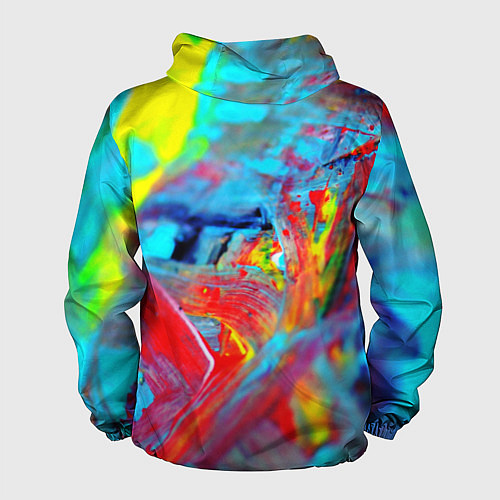 Мужская ветровка Абстрактные краски неон / 3D-Черный – фото 2