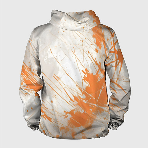 Мужская ветровка Оранжевая краска на белом / 3D-Черный – фото 2