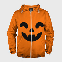 Ветровка с капюшоном мужская Весёлая тыква верх, цвет: 3D-белый