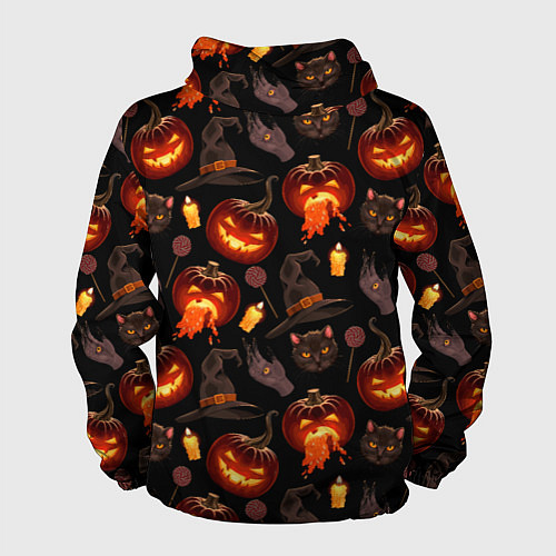 Мужская ветровка Хэллоуин цветной паттерн / 3D-Черный – фото 2