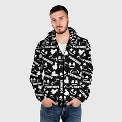 Ветровка с капюшоном мужская Fortnite black pattern, цвет: 3D-черный — фото 2