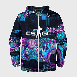 Ветровка с капюшоном мужская CS GO neon blob, цвет: 3D-белый