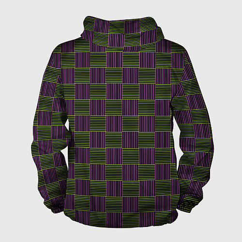 Мужская ветровка Геометрический узор из неоновых линий / 3D-Черный – фото 2