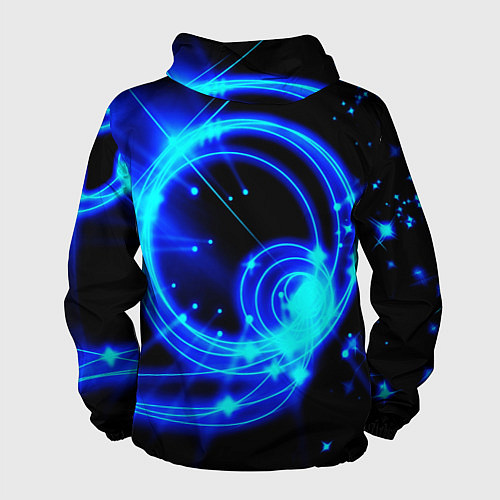Мужская ветровка Оптические синие волны / 3D-Черный – фото 2