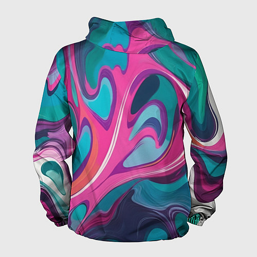 Мужская ветровка Эбру краска / 3D-Черный – фото 2