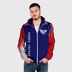 Ветровка с капюшоном мужская Velial squad - red abstract, цвет: 3D-белый — фото 2