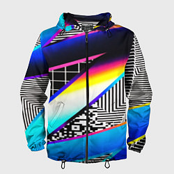 Мужская ветровка Neon stripes geometry